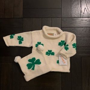 Irish knit sweater and hat